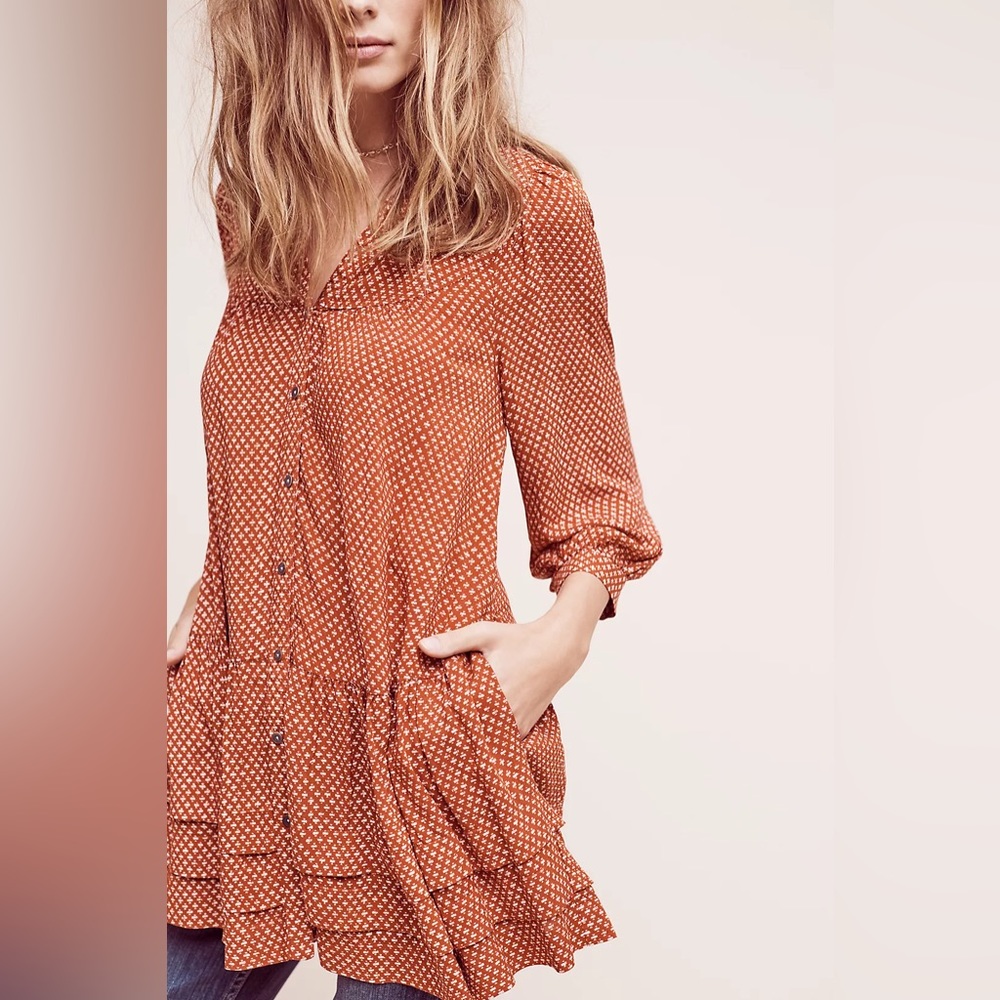 Anthropologie HOLDING HORSES Pavin Buttondown Tunic